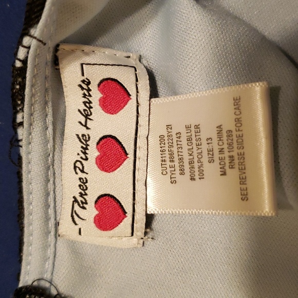 Three pink hearts black and blue lace dress. Perfect no flaws. 100% Polyester. - Picture 2 of 2